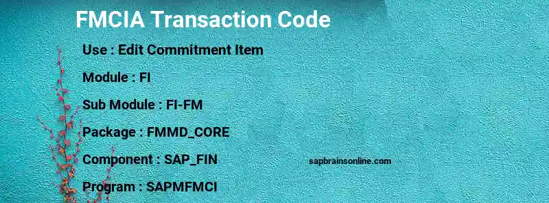 SAP FMCIA transaction code