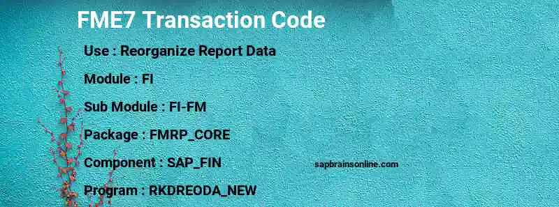 SAP FME7 transaction code