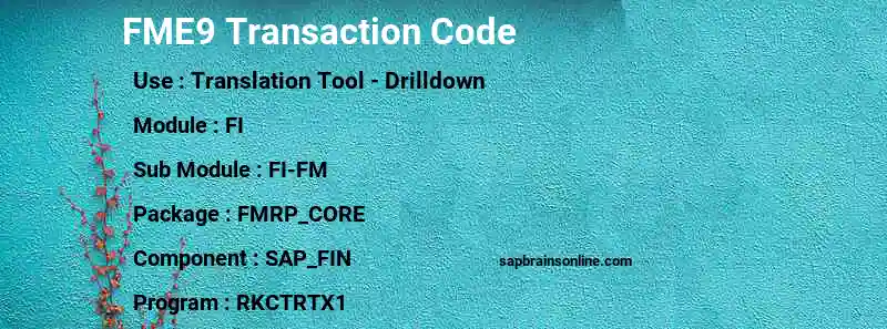 SAP FME9 transaction code