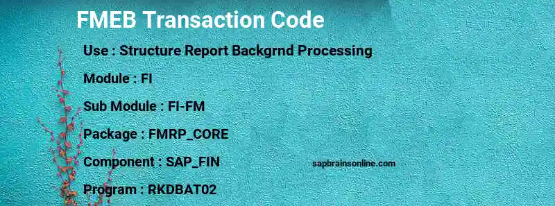 SAP FMEB transaction code