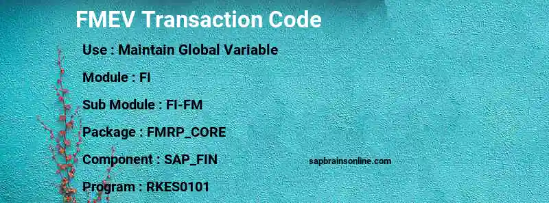 SAP FMEV transaction code