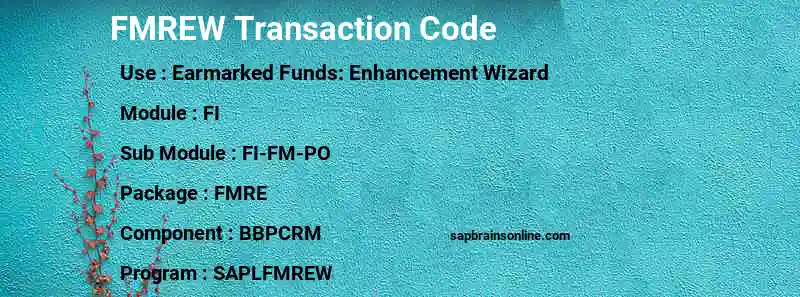 SAP FMREW transaction code
