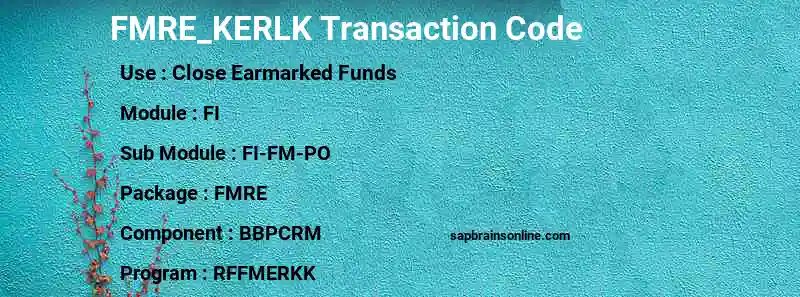 SAP FMRE_KERLK transaction code