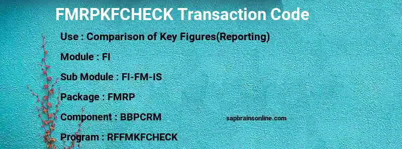 SAP FMRPKFCHECK transaction code