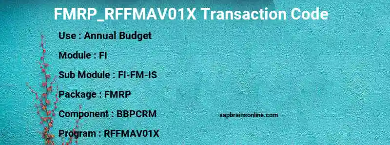 SAP FMRP_RFFMAV01X transaction code