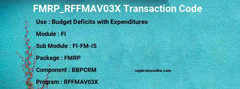 SAP FMRP_RFFMAV03X transaction code