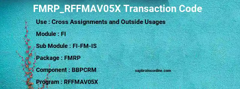 SAP FMRP_RFFMAV05X transaction code