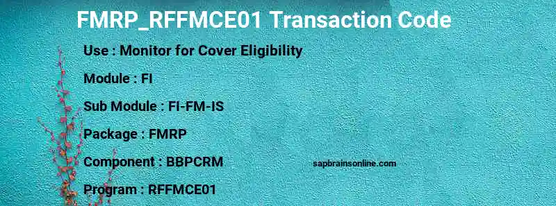 SAP FMRP_RFFMCE01 transaction code