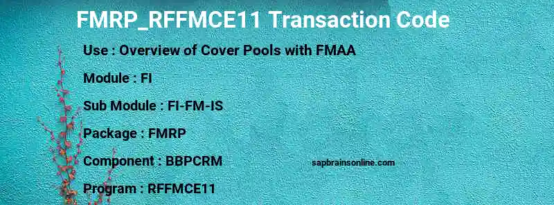 SAP FMRP_RFFMCE11 transaction code