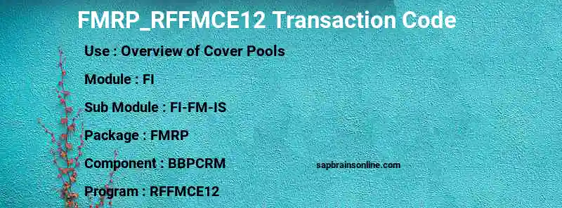 SAP FMRP_RFFMCE12 transaction code