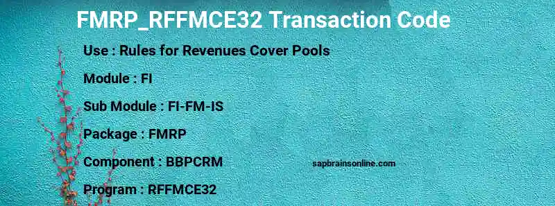 SAP FMRP_RFFMCE32 transaction code