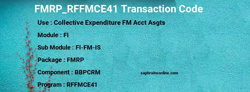 SAP FMRP_RFFMCE41 transaction code