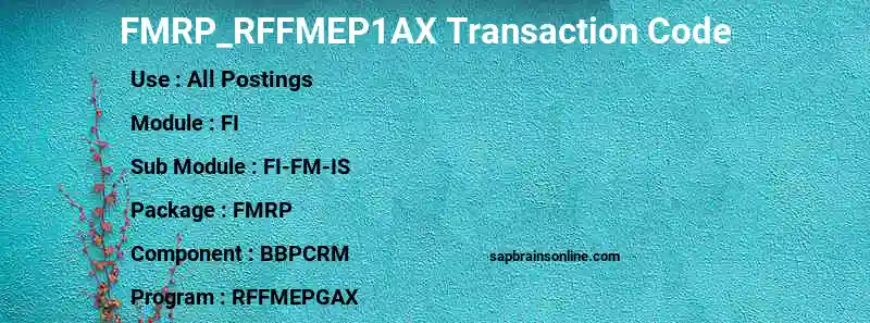 SAP FMRP_RFFMEP1AX transaction code