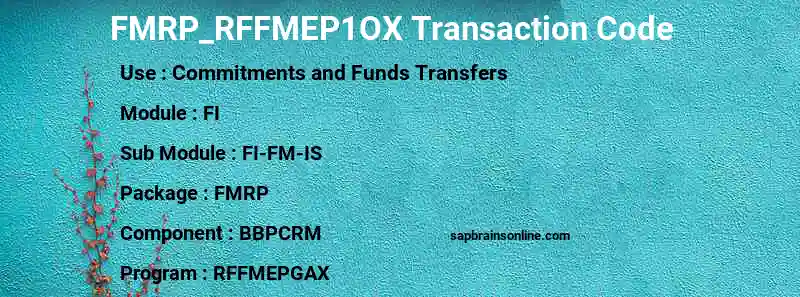 SAP FMRP_RFFMEP1OX transaction code