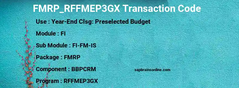 SAP FMRP_RFFMEP3GX transaction code