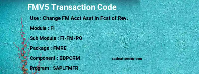 SAP FMV5 transaction code