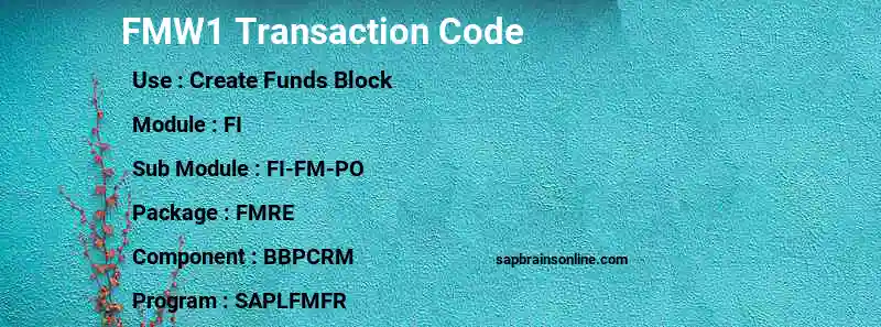 SAP FMW1 transaction code