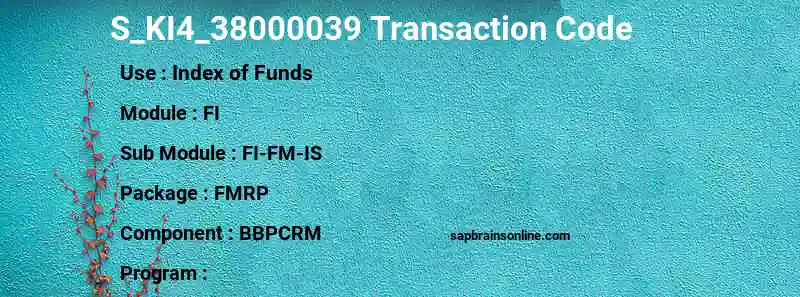 SAP S_KI4_38000039 transaction code