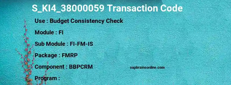 SAP S_KI4_38000059 transaction code
