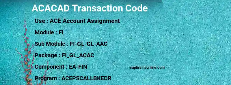 SAP ACACAD transaction code