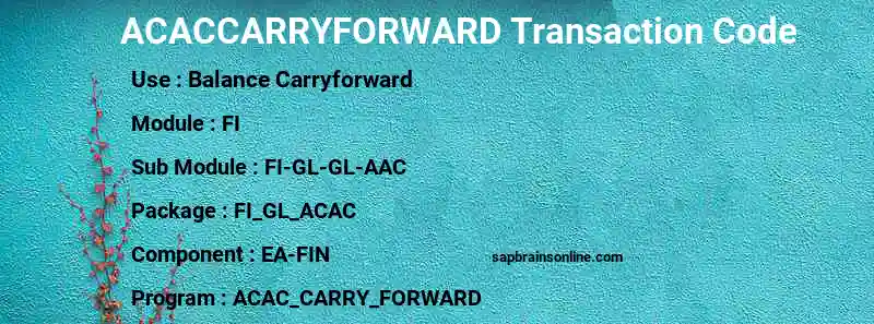 SAP ACACCARRYFORWARD transaction code