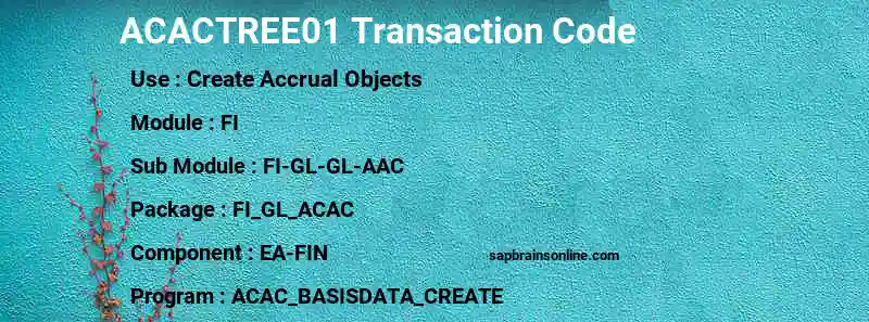SAP ACACTREE01 transaction code