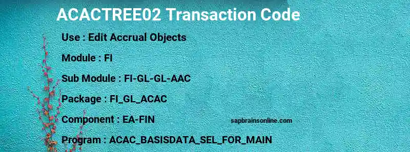 SAP ACACTREE02 transaction code