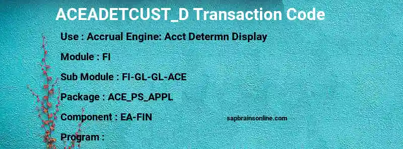 SAP ACEADETCUST_D transaction code