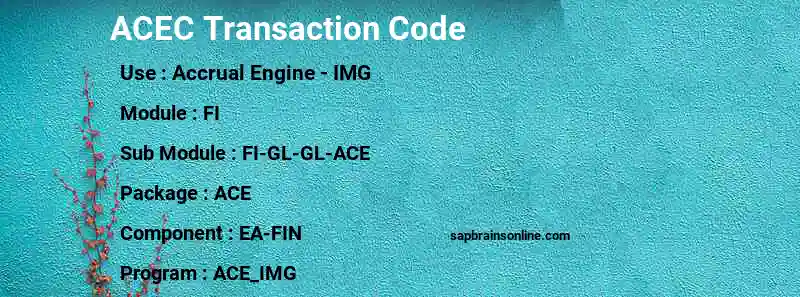 SAP ACEC transaction code