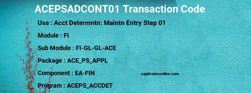SAP ACEPSADCONT01 transaction code