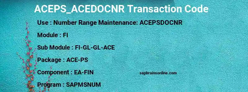 SAP ACEPS_ACEDOCNR transaction code