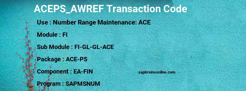 SAP ACEPS_AWREF transaction code