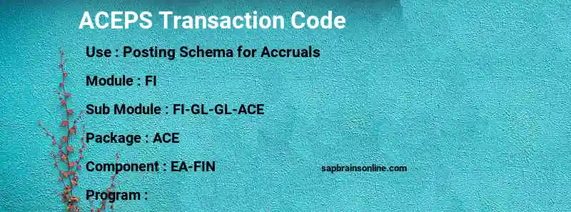 SAP ACEPS transaction code