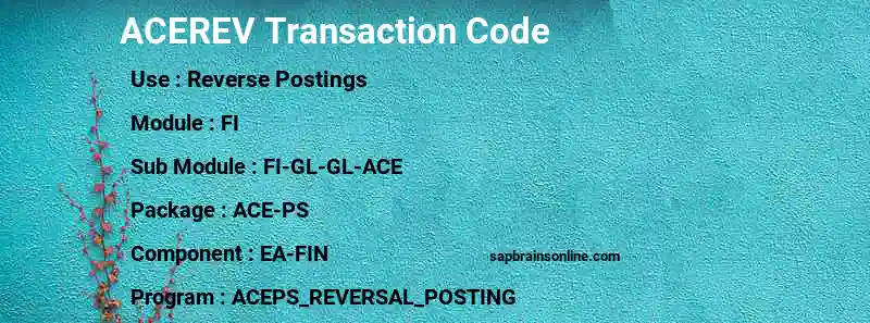 SAP ACEREV transaction code