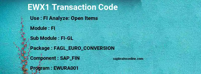 SAP EWX1 transaction code