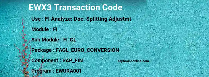 SAP EWX3 transaction code