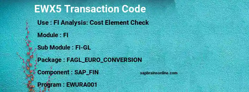 SAP EWX5 transaction code