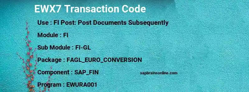 SAP EWX7 transaction code