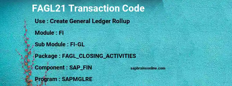 SAP FAGL21 transaction code