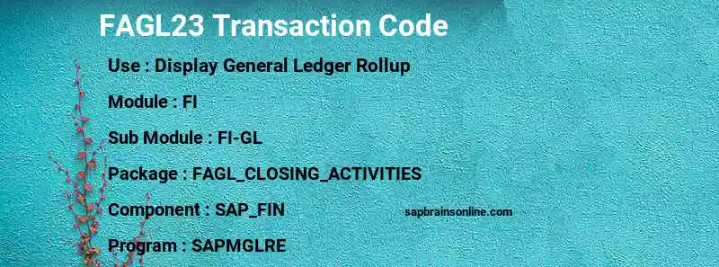 SAP FAGL23 transaction code