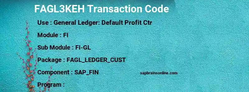 SAP FAGL3KEH transaction code