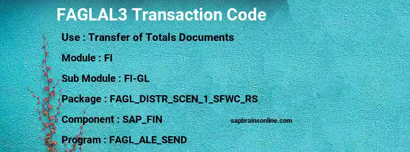 SAP FAGLAL3 transaction code