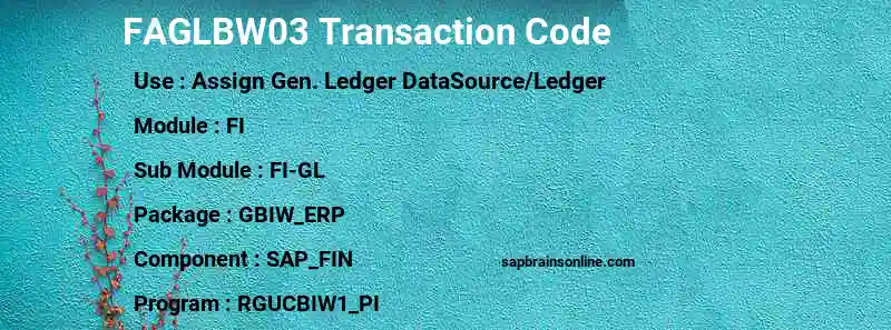 SAP FAGLBW03 transaction code