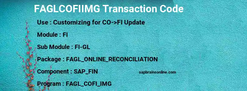 SAP FAGLCOFIIMG transaction code