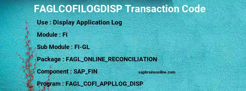 SAP FAGLCOFILOGDISP transaction code