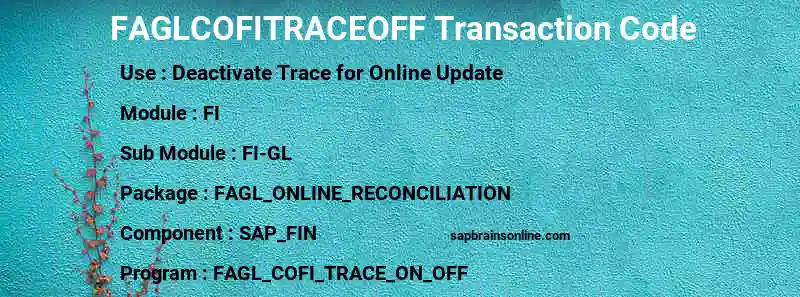 SAP FAGLCOFITRACEOFF transaction code
