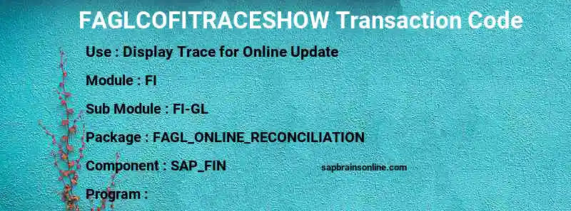 SAP FAGLCOFITRACESHOW transaction code