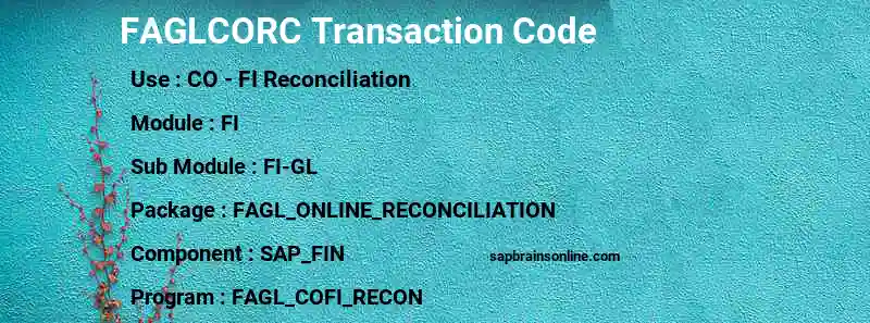 SAP FAGLCORC transaction code