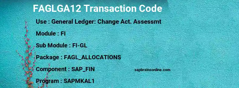 SAP FAGLGA12 transaction code