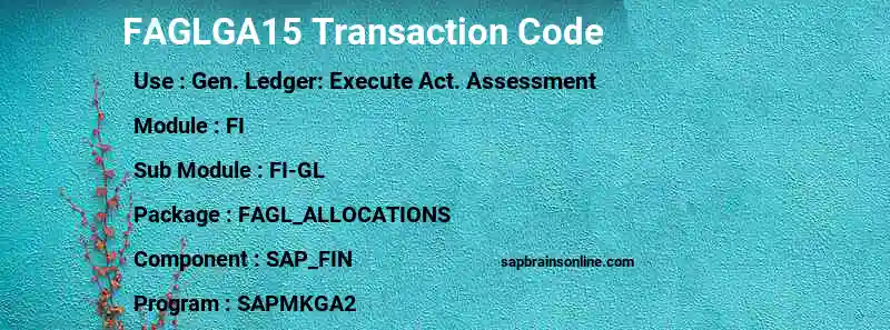 SAP FAGLGA15 transaction code